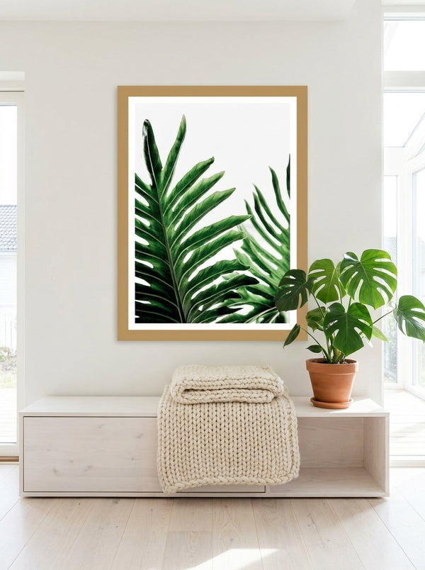 Green Monstera Leaves By Mareike Böhmer | Art & Canvas Print