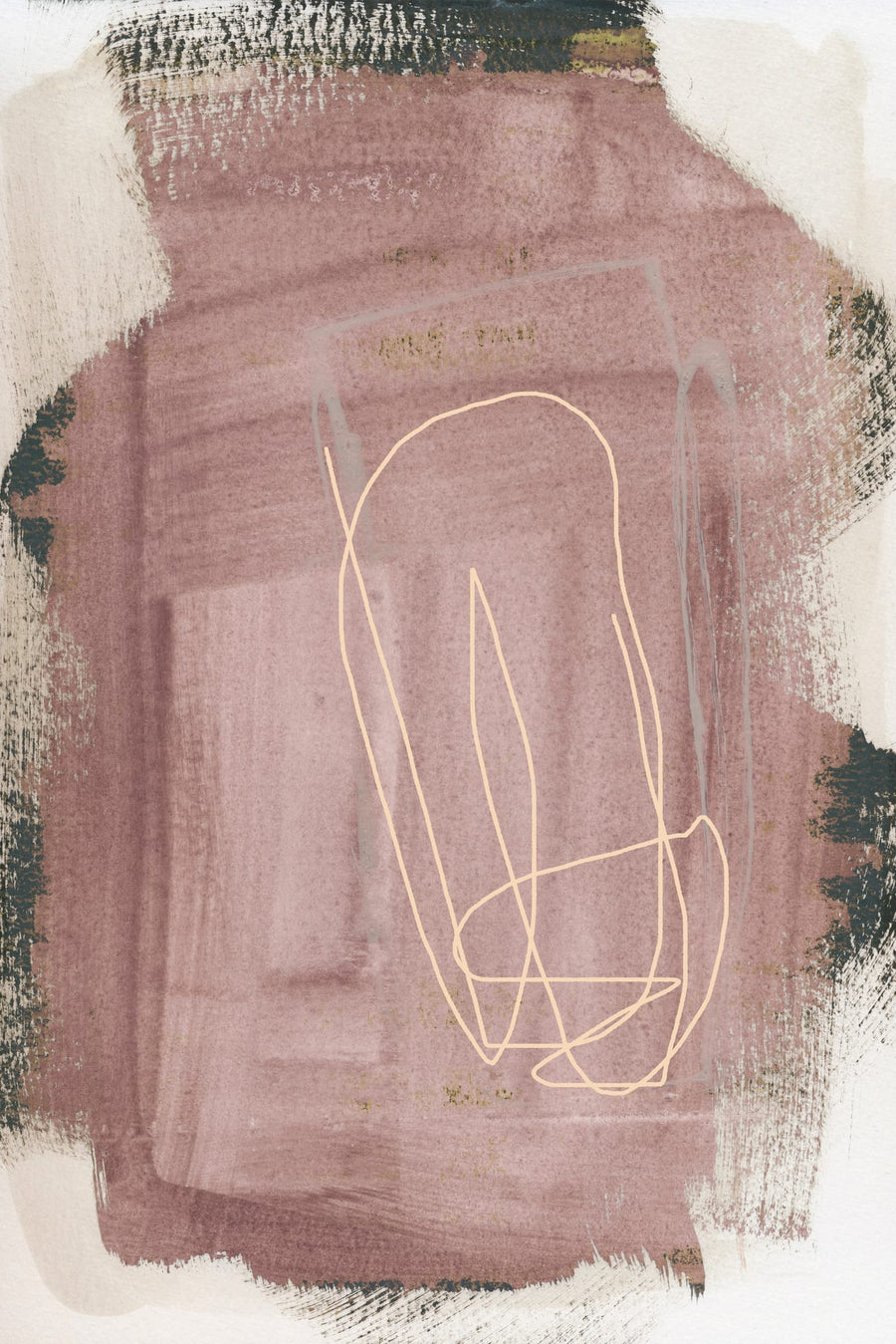 Abstract Brush Strokes 183 Kopie By Mareike Böhmer | Art & Canvas Print