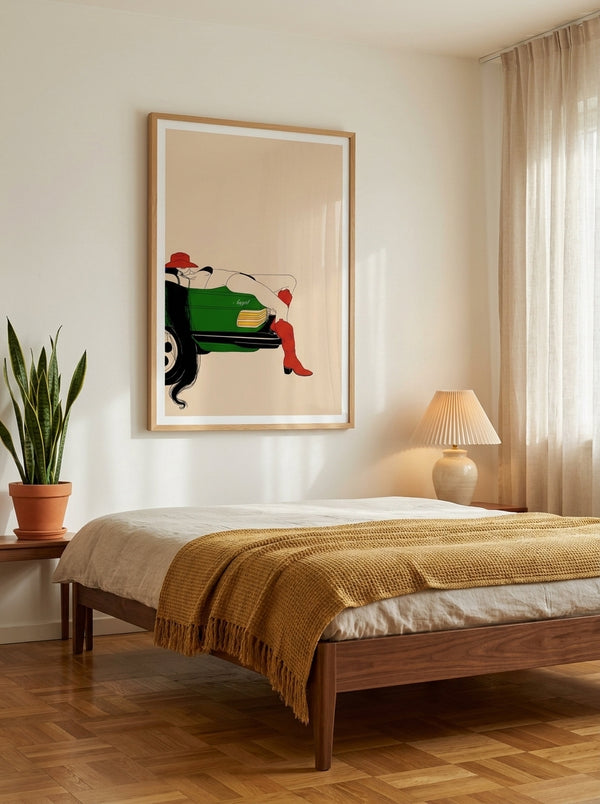 Red Hat Car Style By Juliana Kokolari | Art & Canvas Print