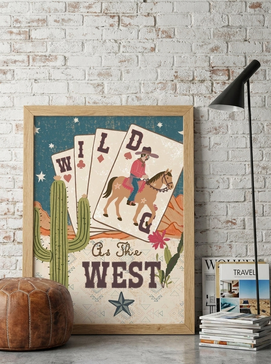 Modern wall art print leaning against the wall in an industrial loft bedroom