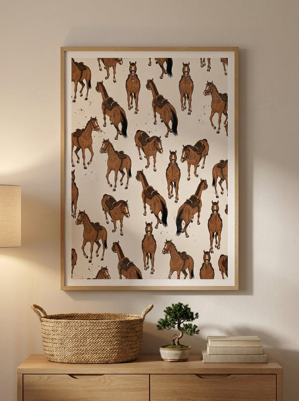 Equestrian Horse Pattern By Nicholas | Art & Canvas Print