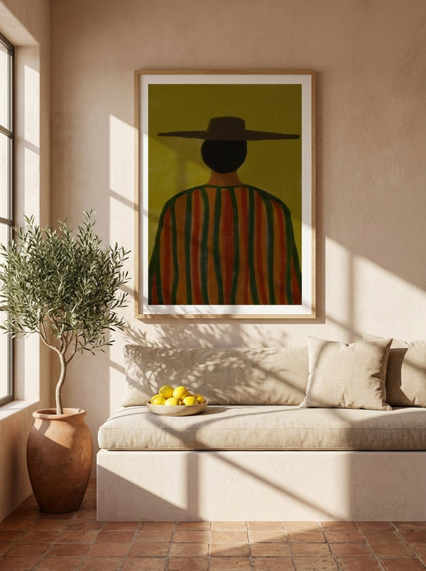 Southwestern Man with Hat By The Miuus Studio | Art & Canvas Print