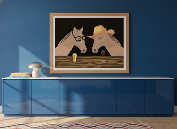 Happy Hour Horses By Sharyn Bursic | Art & Canvas Print