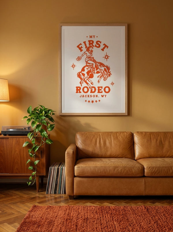 My First Rodeo Jackson Wyoming Horseback Cowgirl By The Whiskey Ginger | Art & Canvas Print