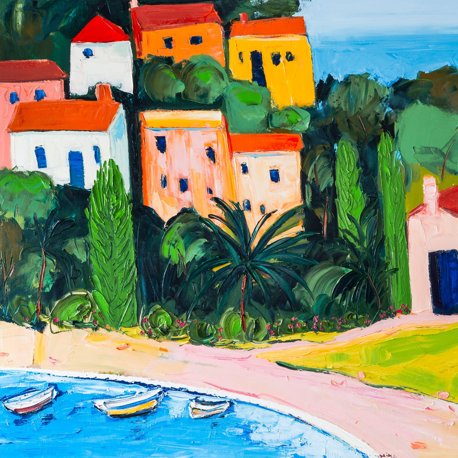 Houses On The Hill By Angela Hawkey | Canvas Square Print