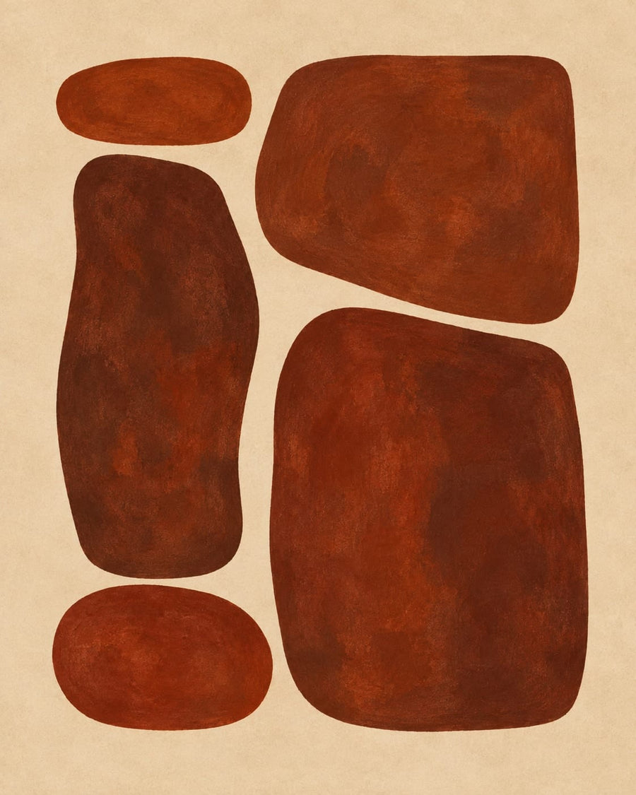 Terracotta Stones Abstract Composition