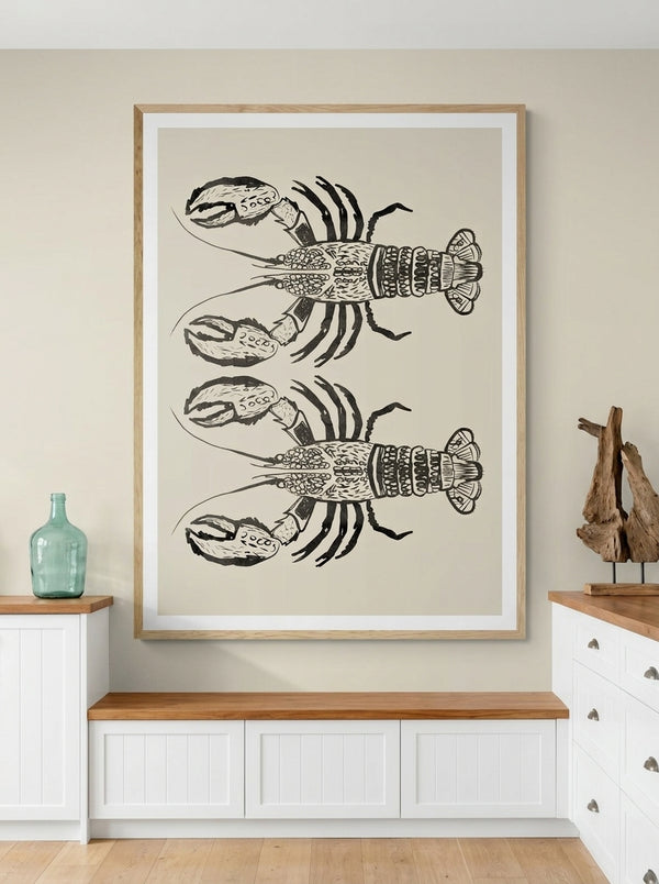 Drawn Lobster Pair By Casa Cartissi | Art & Canvas Print