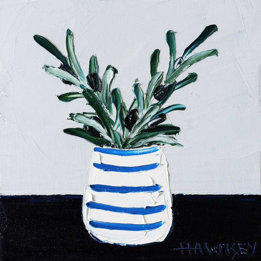 Navy Olive By Angela Hawkey | Canvas Square Print