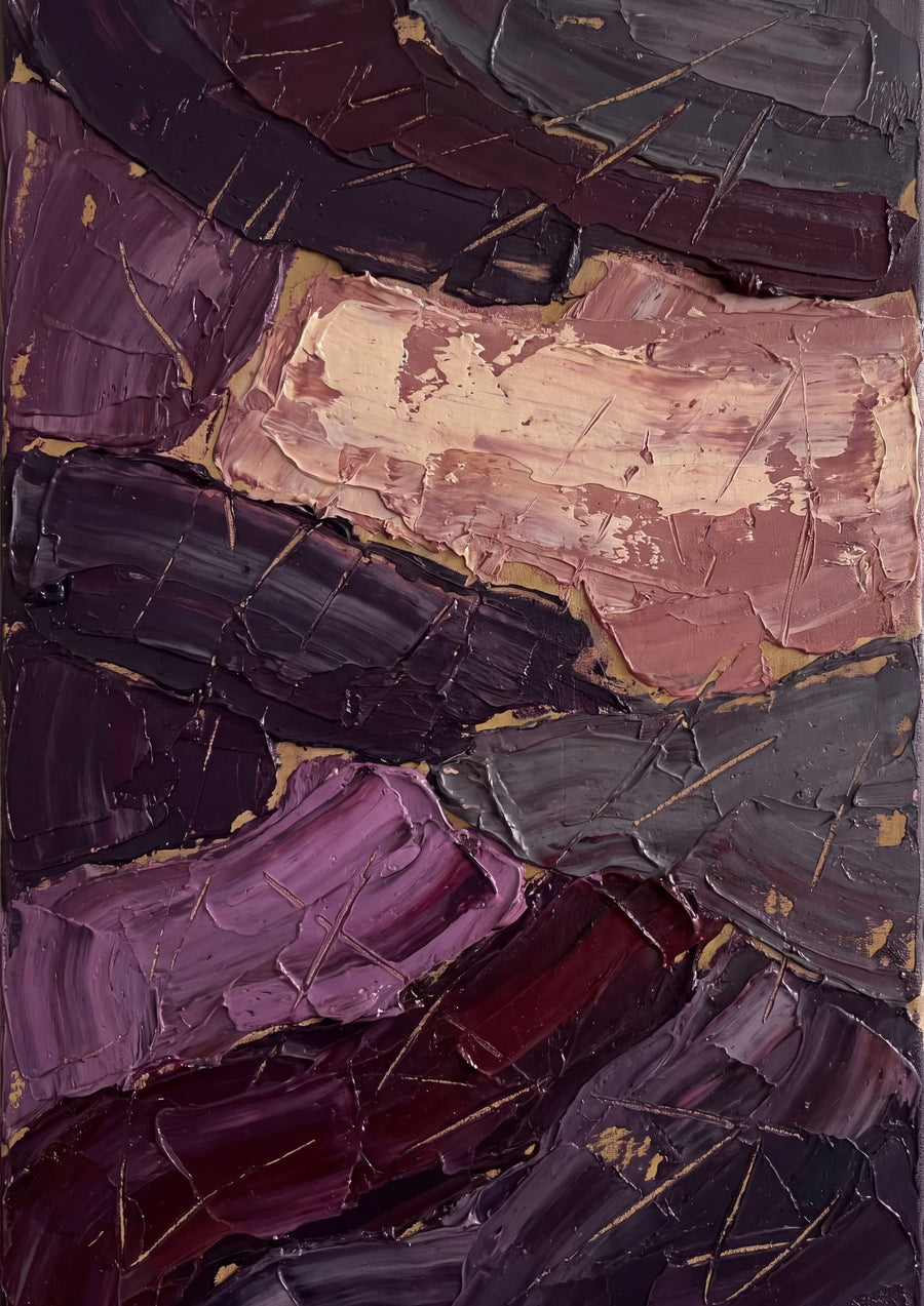Midnight Orchid Strata | Art & Canvas Print