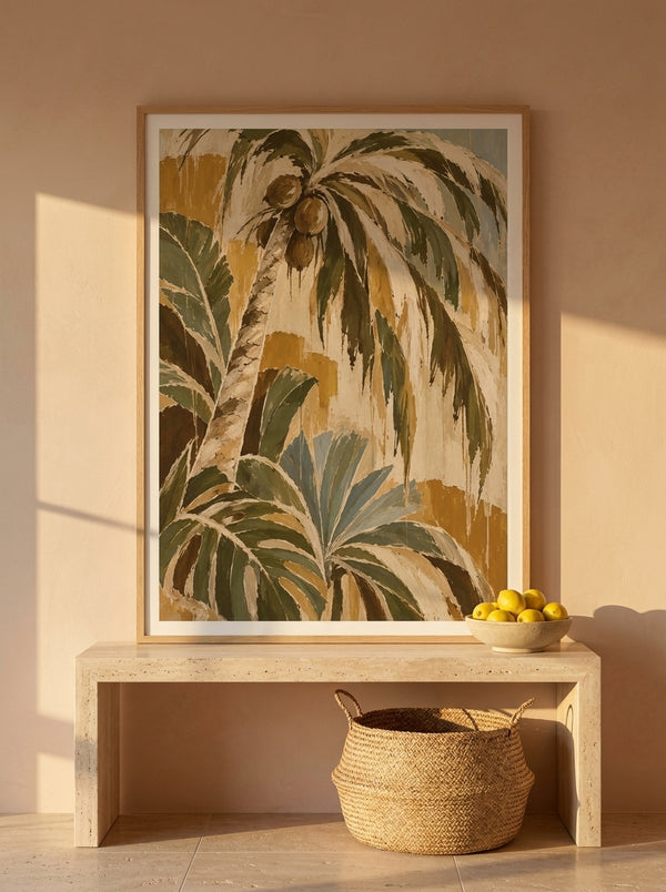 Golden Coconut Palm Study | Art & Canvas Print