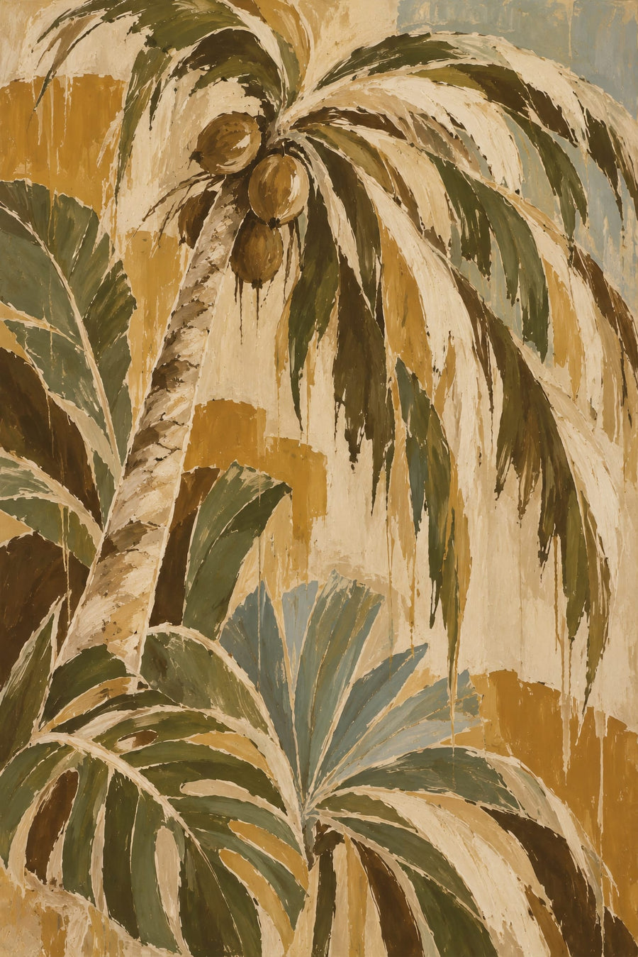 Golden Coconut Palm Study | Art & Canvas Print
