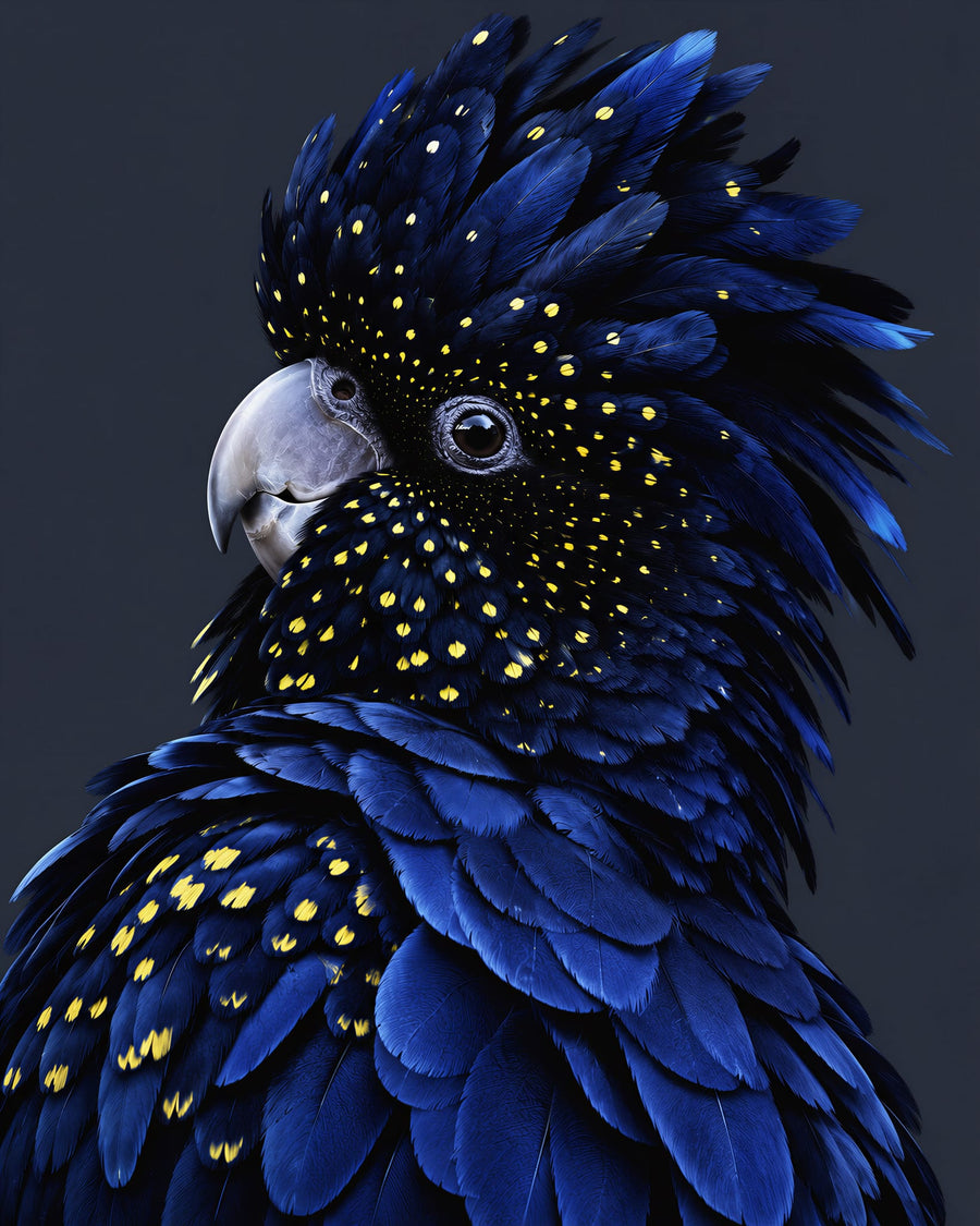 Midnight Cockatoo Portrait | Art & Canvas Print