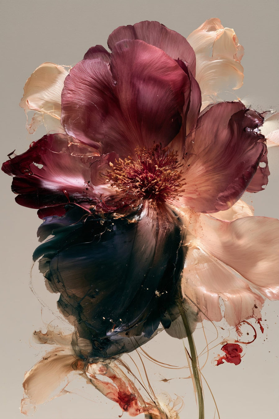 Moody Bloom in Bloodstone | Art & Canvas Print