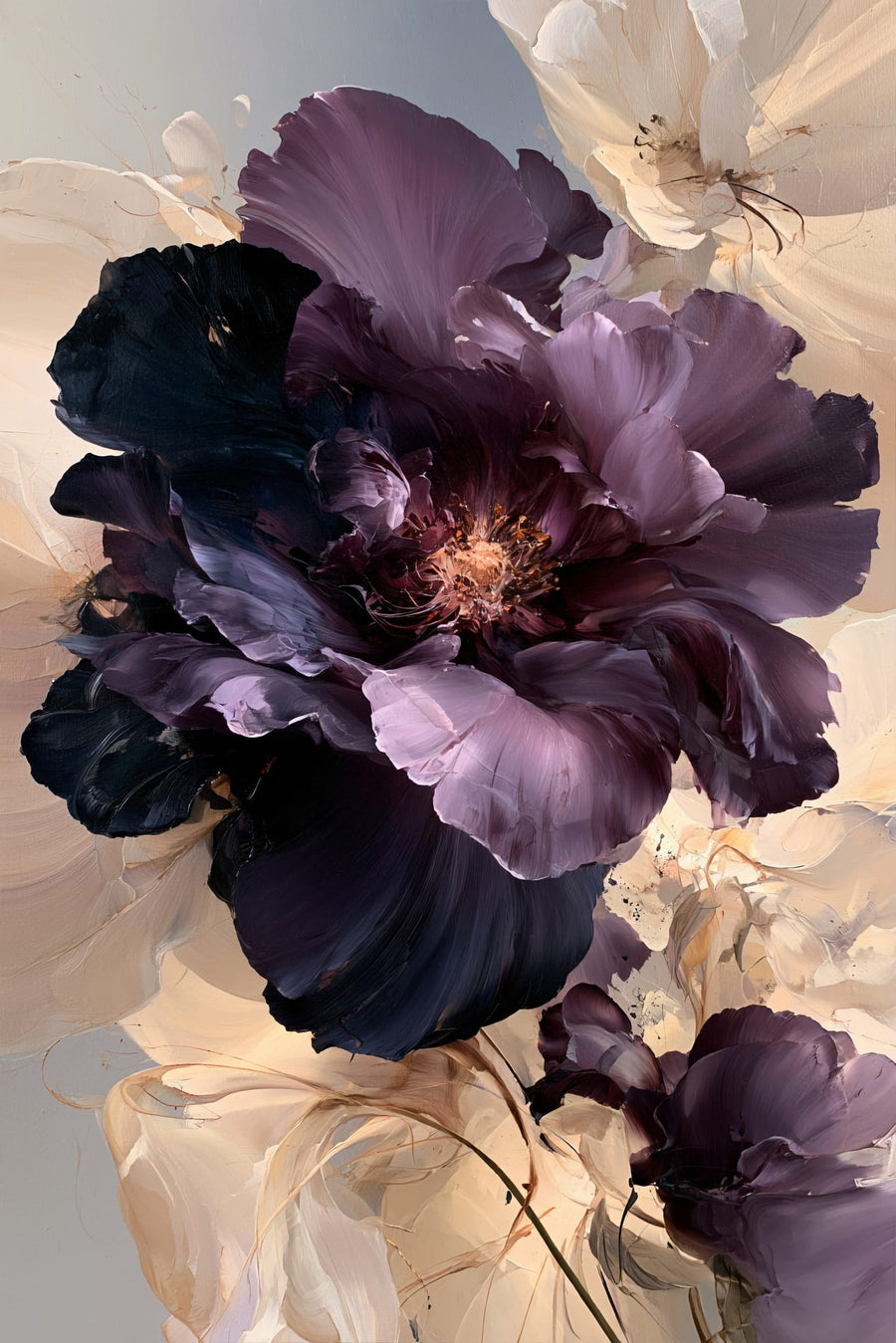 Midnight Peony in Bloom | Art & Canvas Print