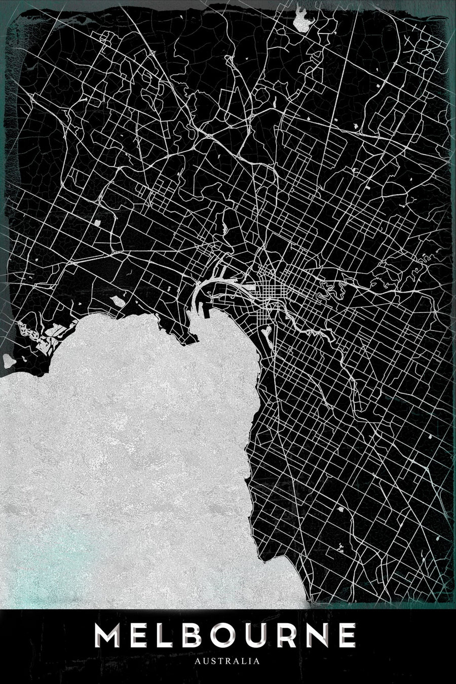 Minimalist Melbourne City Map By StudioSix | Art & Canvas Print