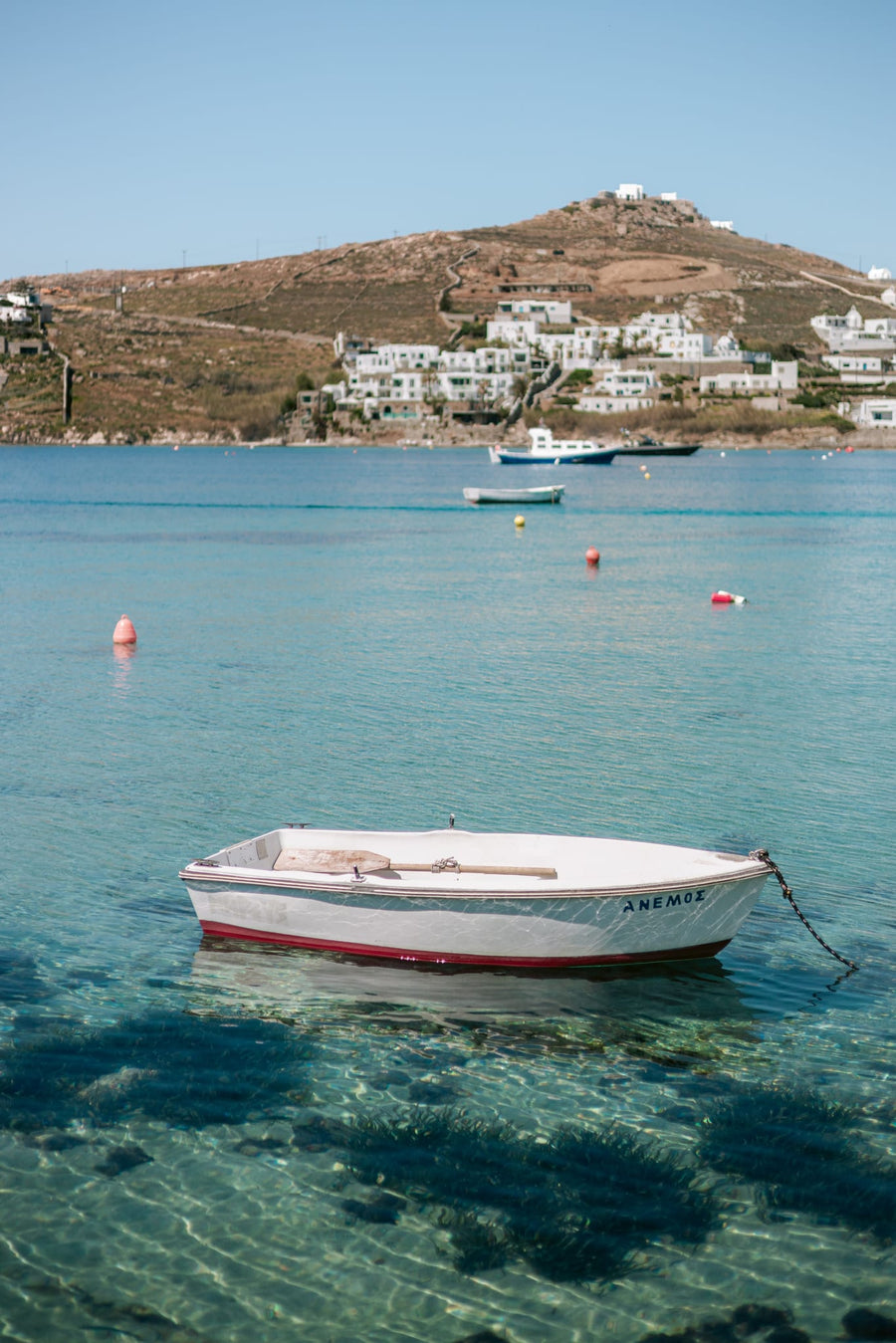 Tranquil Greek Sea Village By HelloHappylife | Art & Canvas Print