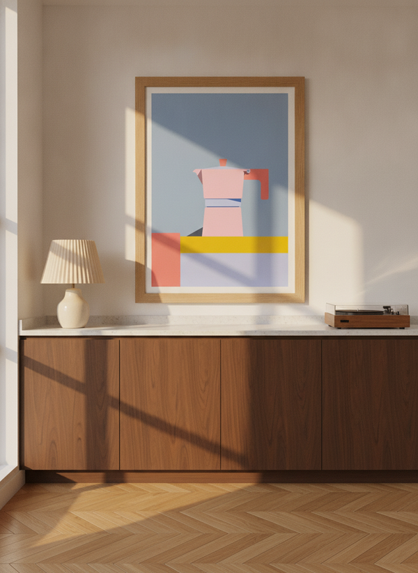 Pink Moka Pot By Daria Ivanovna | Art & Canvas Print