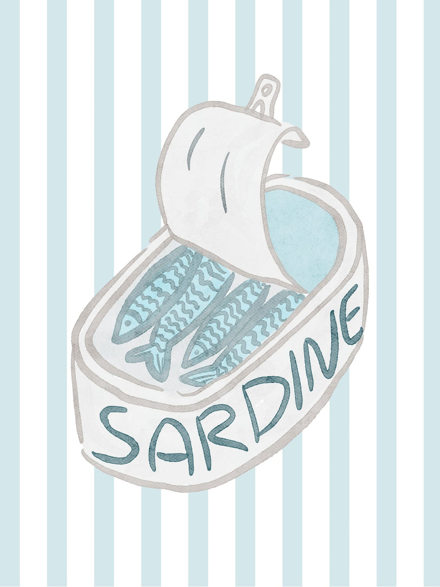 Illustrated Sardine Can By Stephanie Jeuffroy | Art & Canvas Print