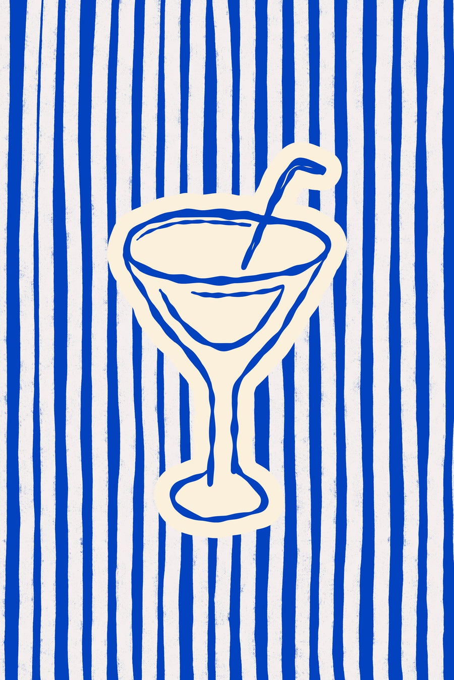 Striped Summer Cocktail By Treechild | Art & Canvas Print