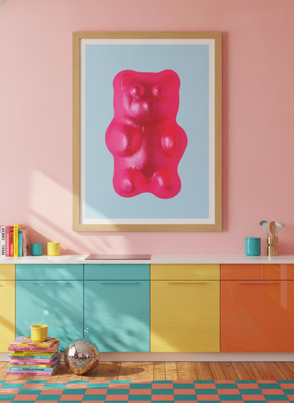 Vibrant Pink Gummy Bear By Athene Fritsch | Art & Canvas Print