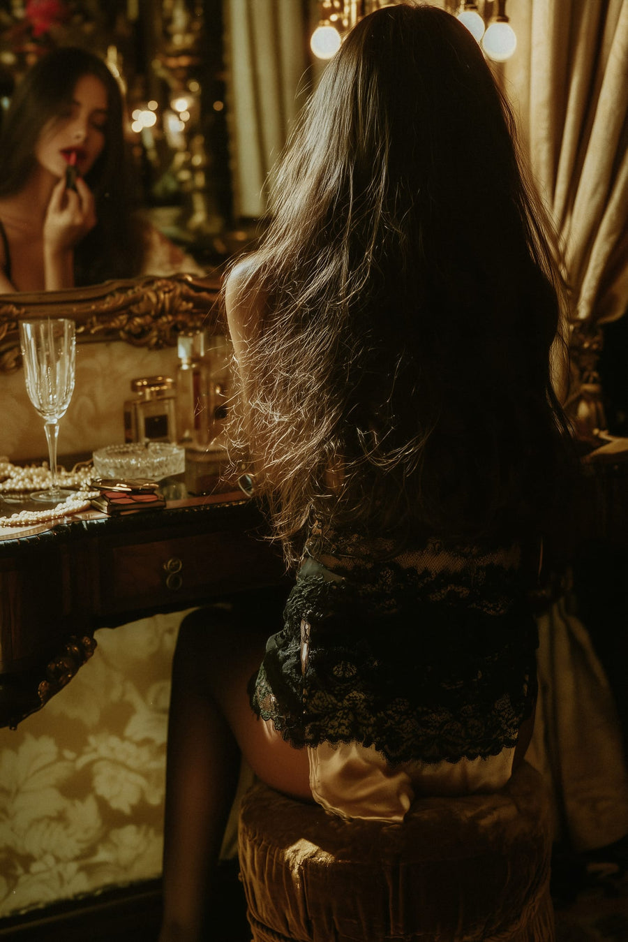 Vanity Hour in Gold Light | Art & Canvas Print