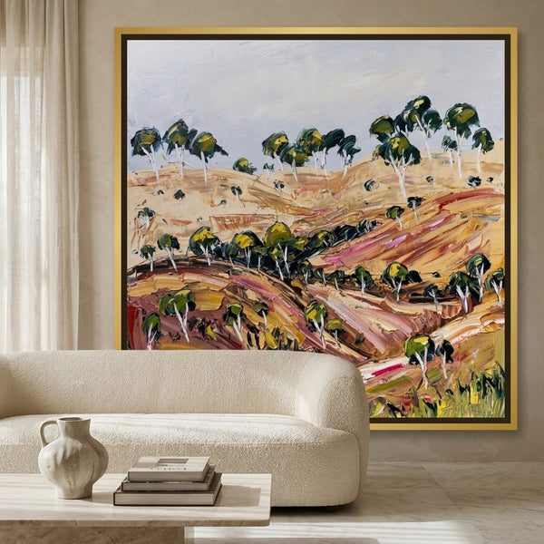 Ochre Hills By Angela Hawkey | Canvas Square Print