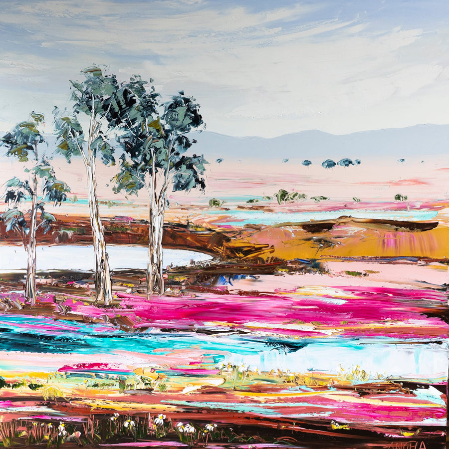Pink Sands 5 By Angela Hawkey | Canvas Square Print
