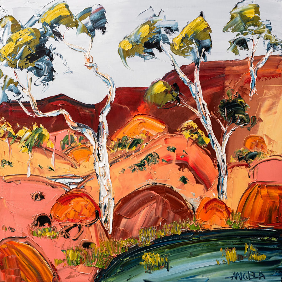 Outback Billabong By Angela Hawkey | Canvas Square Print