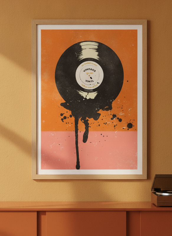 Vintage Vinyl Drip by Showdeer | Art & Canvas Print