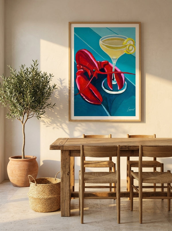 Lobster And Lemon Drop By Laurel Greenfield | Art & Canvas Print