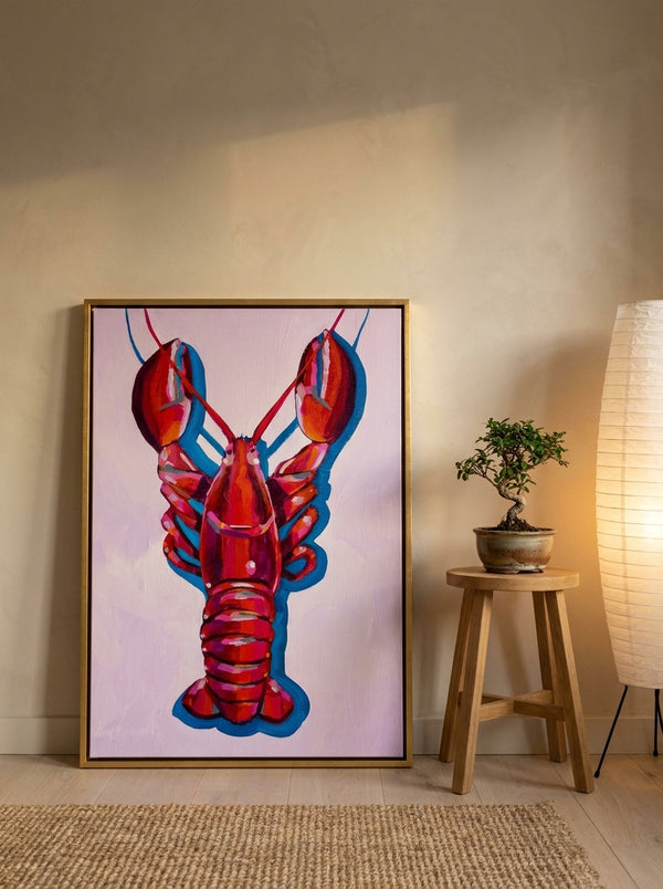 Lobster On Pink By Laurel Greenfield | Art & Canvas Print