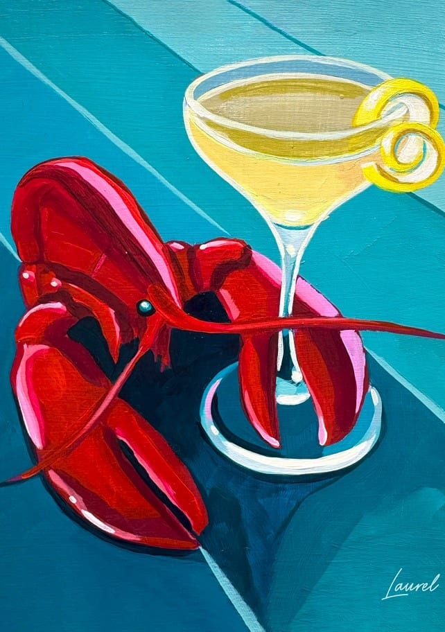 Lobster And Lemon Drop By Laurel Greenfield | Art & Canvas Print