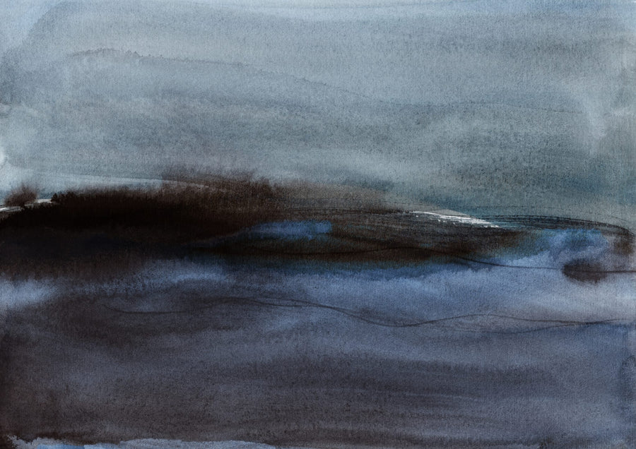 Indigo Horizon Abstract By Mareike Böhmer | Art & Canvas Print