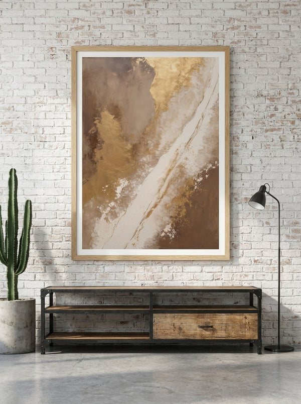 Golden Abstract Flow By Alpenglow Workshop | Art & Canvas Print