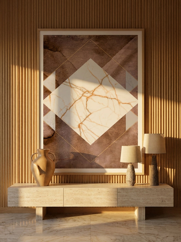 Golden Vein Marble Geometry By Gemma Bardot | Art & Canvas Print