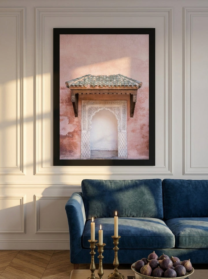 Modern wall art print styled on the wall in a Parisian living room