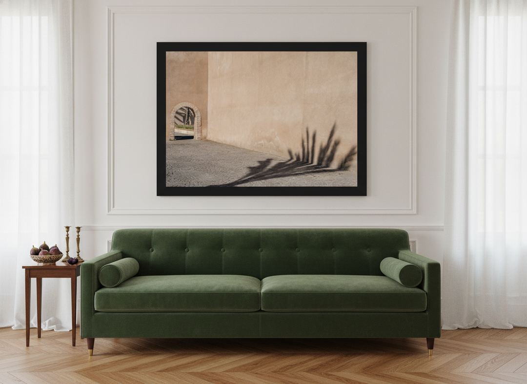Modern wall art print styled on the wall in a Parisian living room