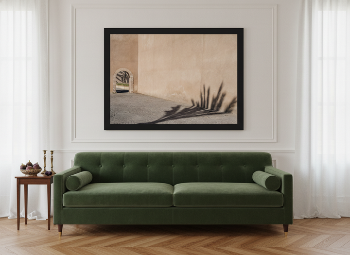 Modern wall art print styled on the wall in a Parisian living room