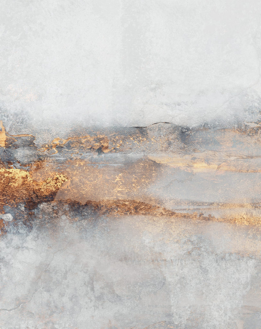 Golden Gray Abstract Layers By Elisabeth Fredriksson | Art & Canvas Print