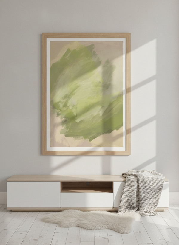 Soft Green Abstract By Dina Dankers | Art & Canvas Print