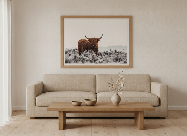 Highland Cow Winter Frost By Jaap van den Helm | Art & Canvas Print