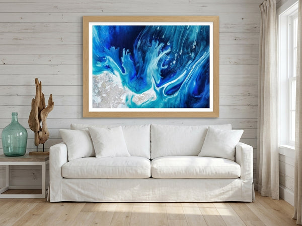 Underwater Bright Blues Untouched Waterways - Ocean Vibes By Petra Meikle de Vlas | Art & Canvas Print