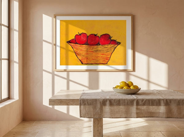 Vibrant Apple Bowl By Dale Hefer | Art & Canvas Print