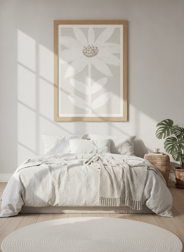Minimalist White Daisy By Krisztina Jung | Art & Canvas Print
