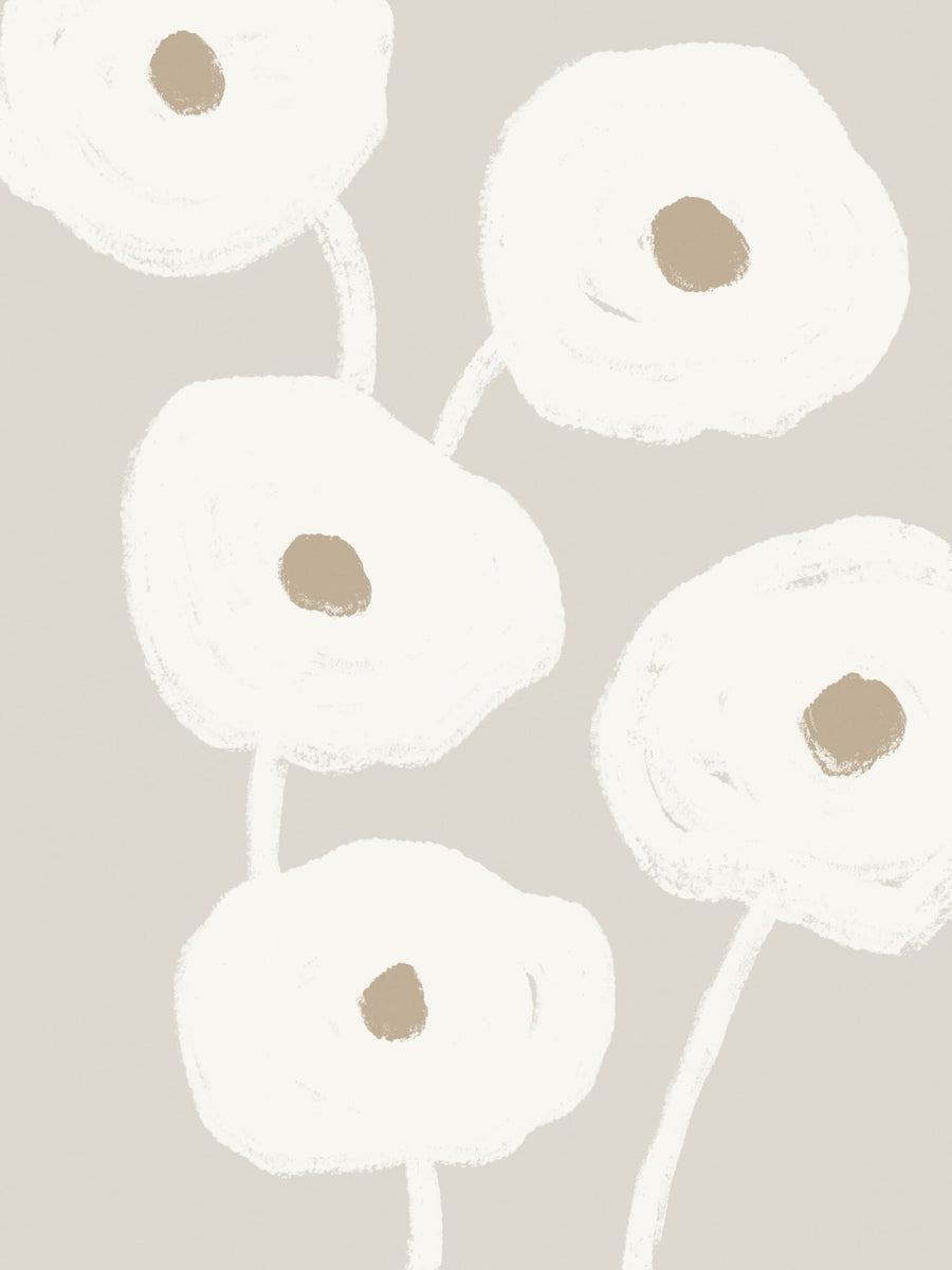 Soft Neutral Flowers By Krisztina Jung | Art & Canvas Print