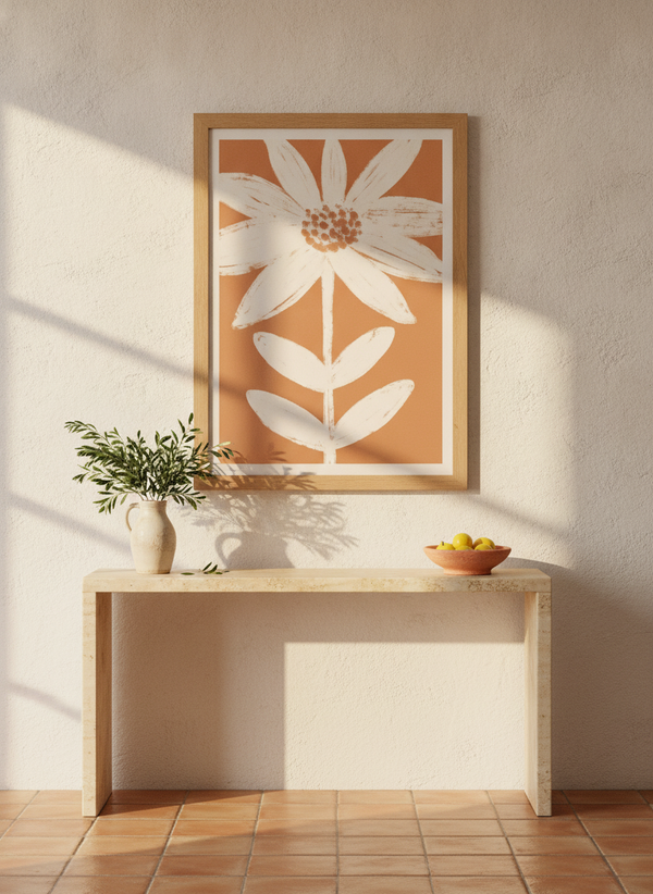 Botanical Terracotta Flower By Krisztina Jung | Art & Canvas Print