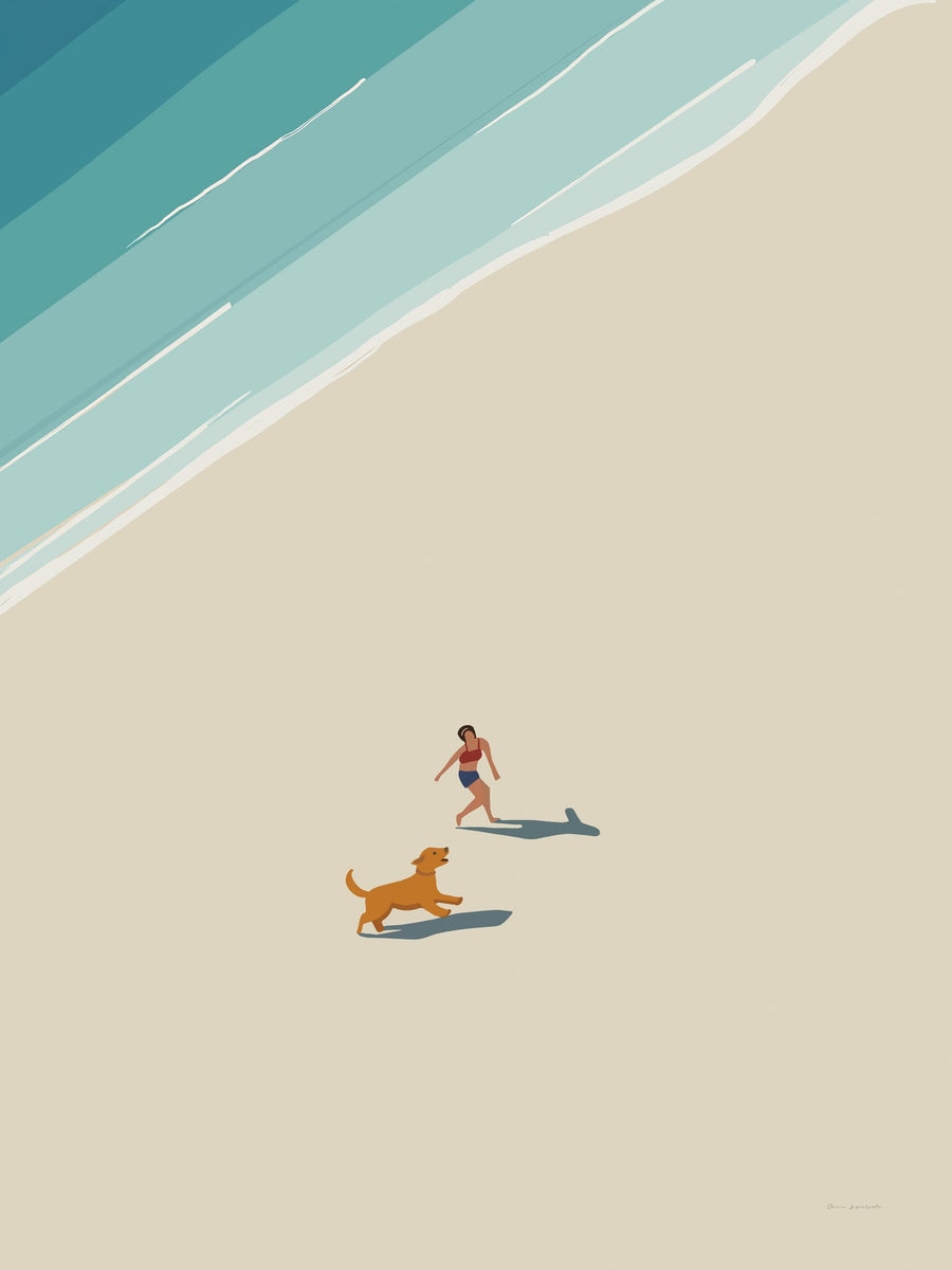 Beach Frolic By Omar Escalante | Art & Canvas Print