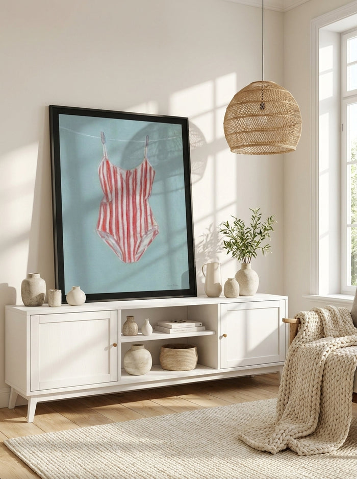 Striped Swimsuit II By Maria Titan | Art & Canvas Print