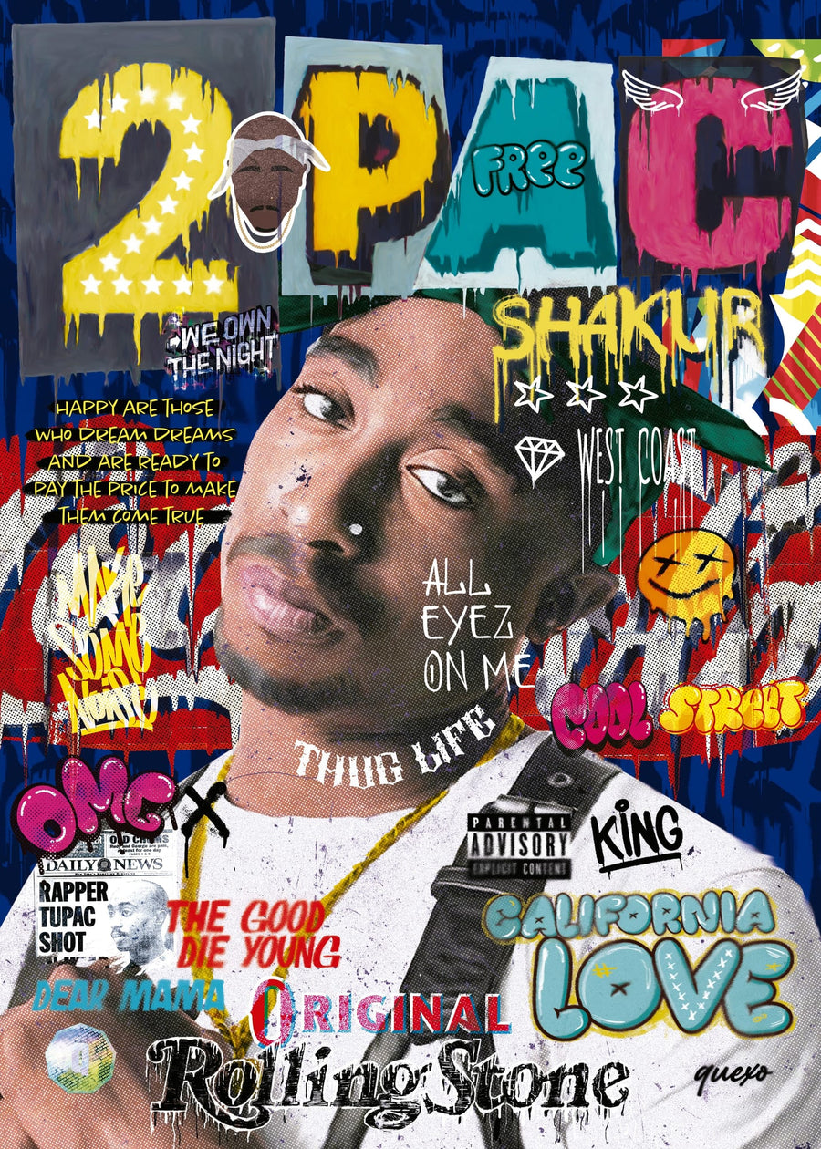 2pac By Richard Quexo | Art & Canvas Print