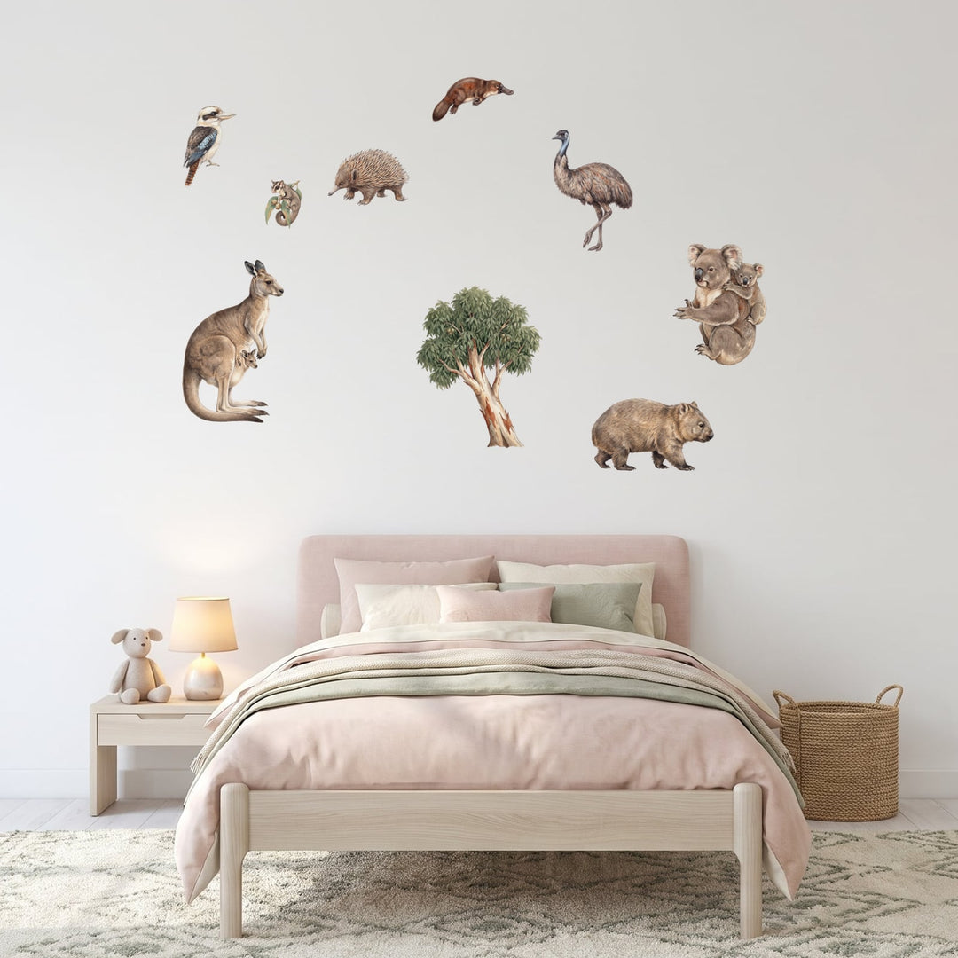 Aussie Bush Babies Wall Decal Set Wall Sticker Decals wall decals on a girl's bedroom wall (Accent (Small) size)